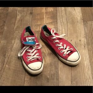 Converse dual tongue low tops